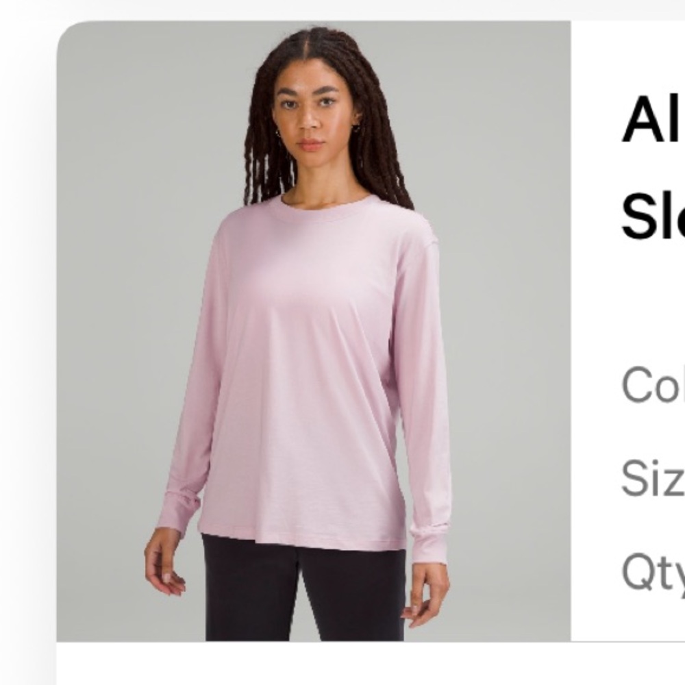 Lululemon all yours cotton Long-Sleeve Shirt in pink peony